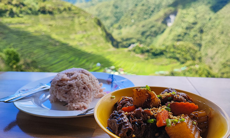 Chicken adobo in Banaue rice terraces